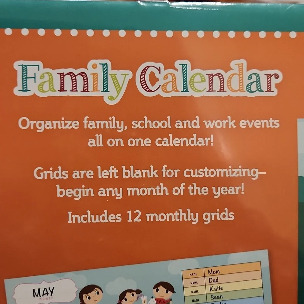 NEW Family Calendar Undated Grid Format